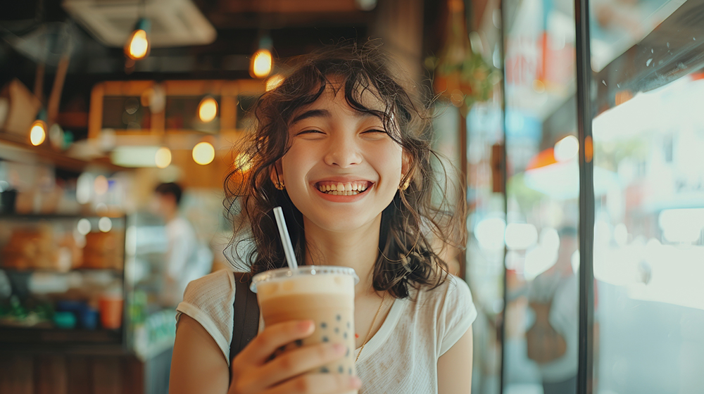 young iced tea consumer