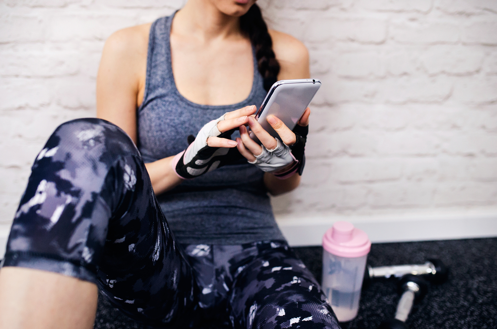 Lady researching on her phone